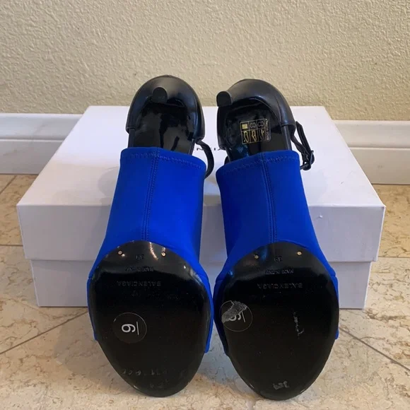 Balenciaga Electric Blue Nylon & Black Leather Heel - Picture 4 of 6